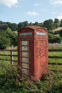 Red telephone box, England